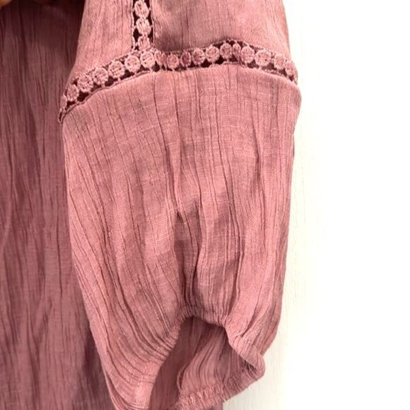 Indigo Rose Womens Lace Detail Tunic Dress 2X Mauve Polyester/Rayon Blend Machin - Picture 5 of 10